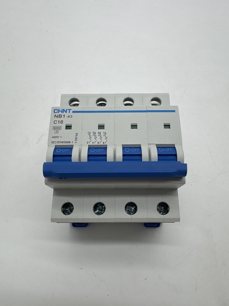INTERRUPTOR AUTOMATICO 4P 16A CHINT O-NB1-4-16C(FC)   