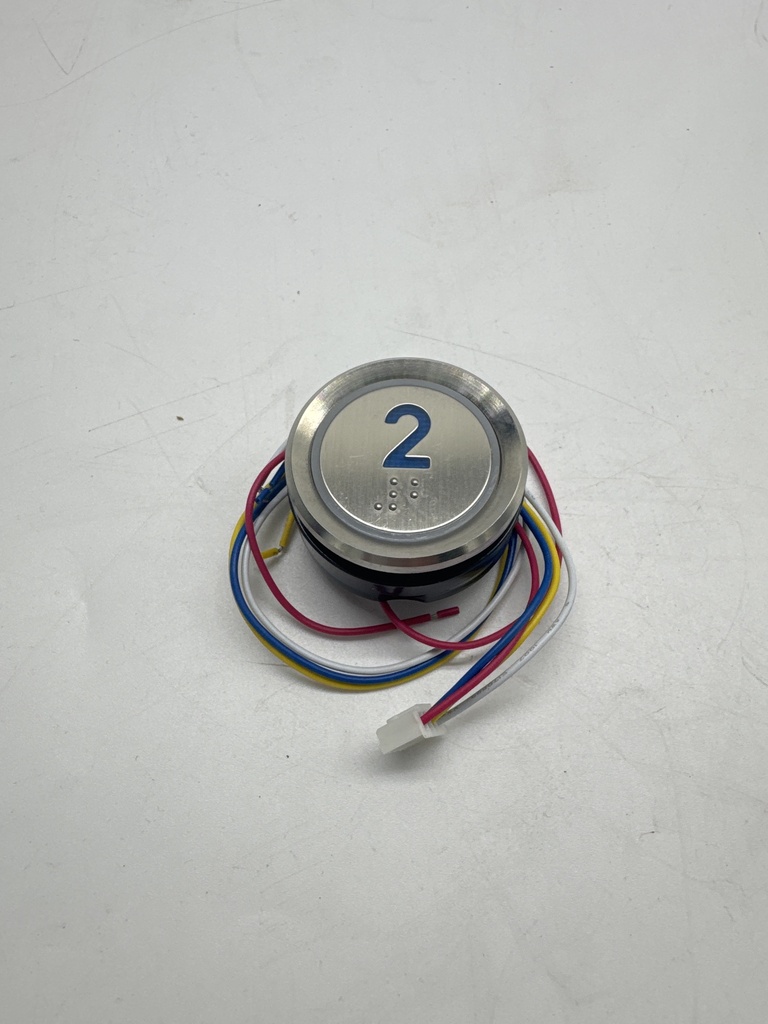 PULSADOR AK-22 LED AZUL 24V. BRAILLE   