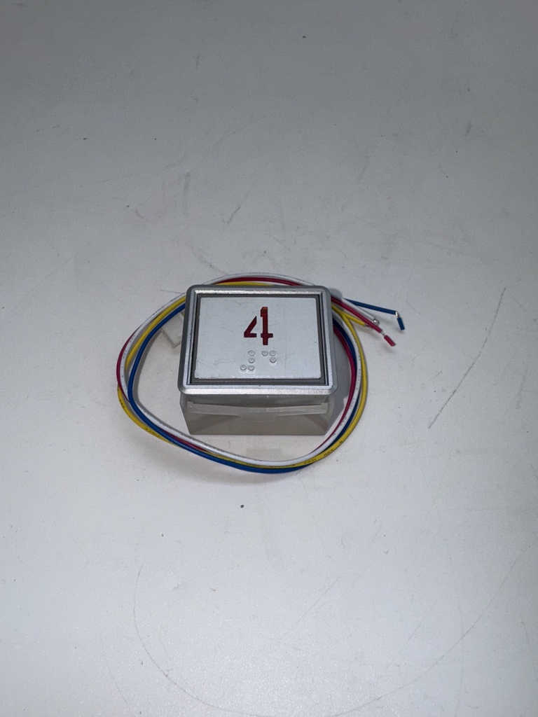 PULSADOR BLT 38*32 24V LED ROJO (BRAILE) 4 (BA200R.4) (AA)   