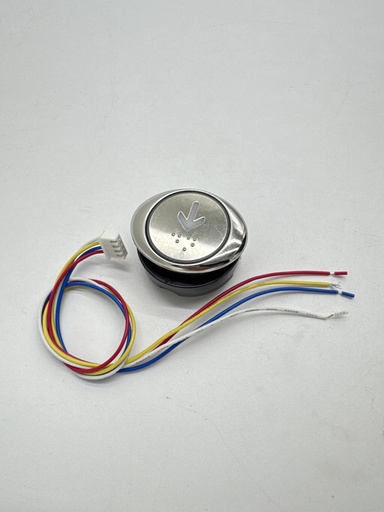 [809AA] PULSADOR AK-26 LED ROJO 24V. BRAILLE // FLECHA BAJAR (AK26R.BA) 809