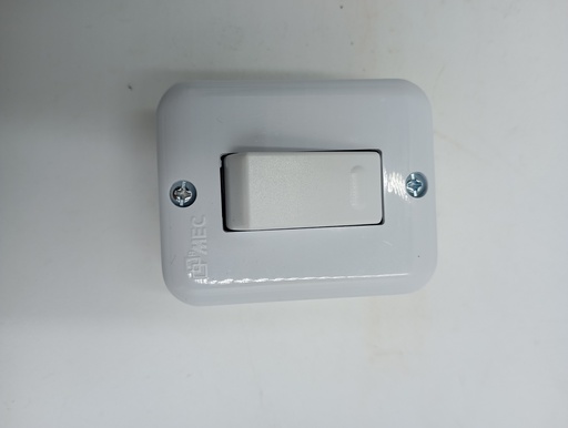 [106002010] INTERRUPTOR SIMPLE SOBREPUESTO 9/12 BLANCO ARIS 03410