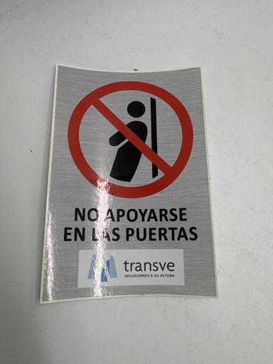 [3262] PEGATINA NO APOYARSE EN LAS PUERTAS   