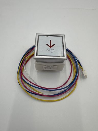 [MTD285R.BA] PULSADOR SCHINDLER/THYSSEN 36*36 24V LED ROJO (BRAILLE) FLECHA BAJAR (COD: 1087)(AA)   