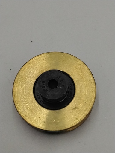 [369-2019] RUEDA EXCENTRICA DE PUERTA DE CABINA EN BRONCE DE 56MM (SIGLA PUDAHUEL)   