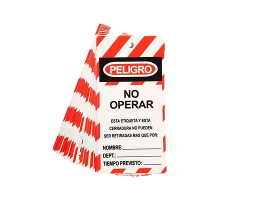 [SEG03] BLOQUEO Y ETIQUETADO "TARJETA BLOQUEO PELIGRO NO OPERAR"